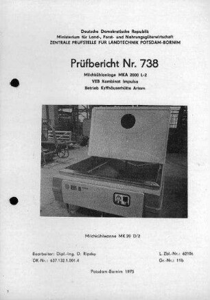 Milchkühlanlage MK 2000 L-2