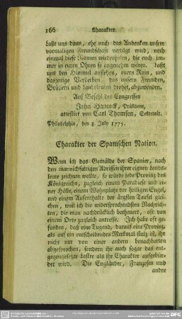 Charakter der Spanischen Nation