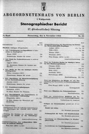 Nr. 25 (57), 6. November 1952