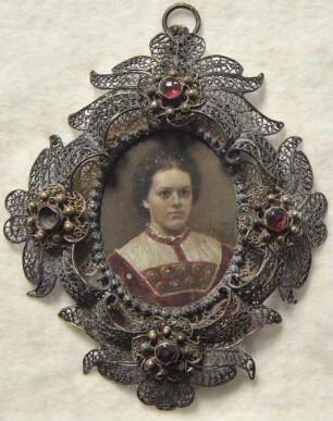 Porträt der Frau Ackermann in München. Miniatur aus der Sammlung Loewe