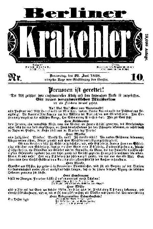 No 10.: No 10, 29.Juni 1848