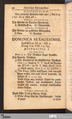 Dominica Sexagesimae.