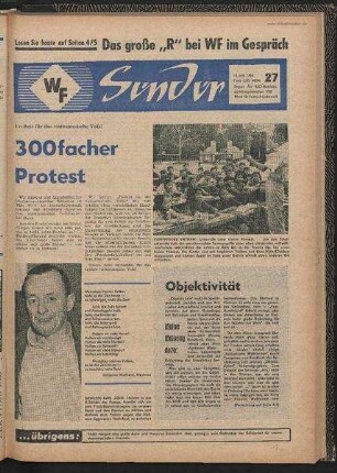 Betriebszeitung 'WF-Sender', Nr.27/1966 (18. Juli 1966)
