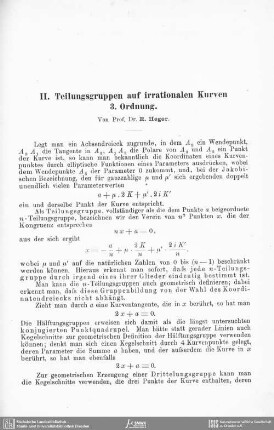 Teilungsgruppen auf irrationalen Kurven 3. Ordnung
