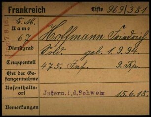 Hoffmann, Friedrich - Hofholz, Friedrich