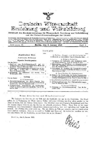 11: Deutsche Wissenschaft, Erziehung und Volksbildung - 11.1945