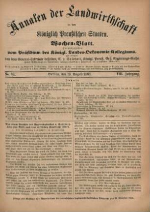 No. 34. Berlin, den 19. August 1868. VIII. Jahrgang.