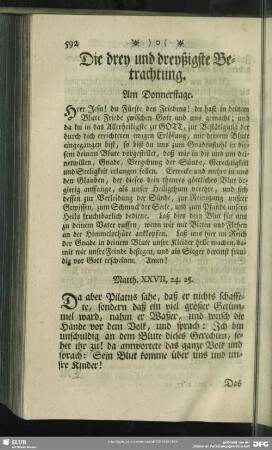 Die drey und dreyßigste Betrachtung. Am Donnerstage