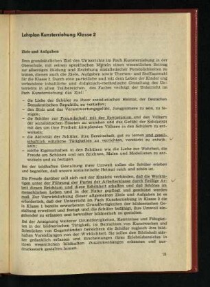 Lehrplan Kunsterziehung Klasse 2