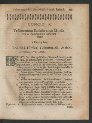 Concio X. Testimonium Ecclesiae circa Maiestatem & Authoritatem Scripturae Sacrae.