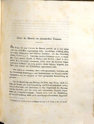 Ueber die Materie im platonischen Timaeos