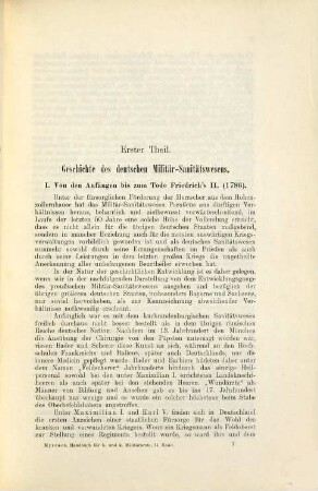 Das deutsche Militär-Sanitätswesen : Geschichte und gegenwärtige Gestaltung