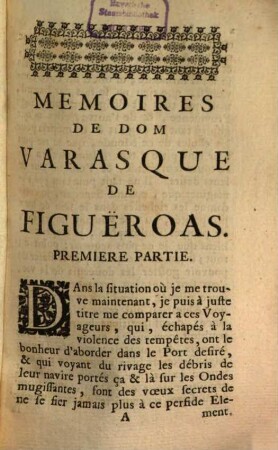 Le solitaire espagnol : ou mémoires de D. Varasques de Figueroas, 1 (1753)