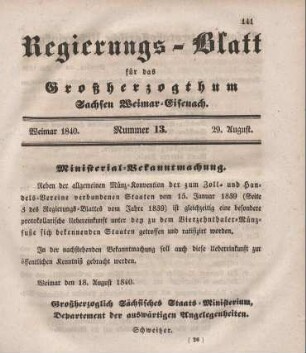 Nr. 13 : 29. August 1840