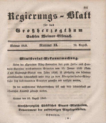 Nr. 13 : 29. August 1840