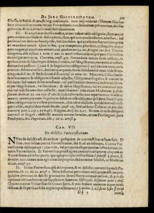 Cap. VII. De delictis Vniversitatum.