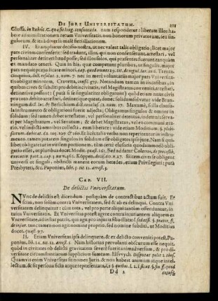 Cap. VII. De delictis Vniversitatum.