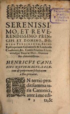 Svmma Jvris Canonici : In Qvatvor Institvtionvm Libros Contracta