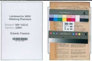 Entnazifizierung Friedrich Eckardt , geb. 07.07.1893 (Kaufmaennischer Angestellter)