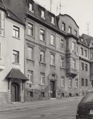Mylau, Wohnhaus : Mylau. Wohnhaus (um 1900), Ernst-Thälmann-Straße 45. Straßenansicht