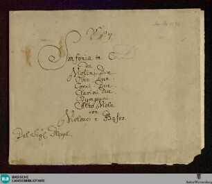 Symphonies - Don Mus.Ms. 1576 : D; BenP 133