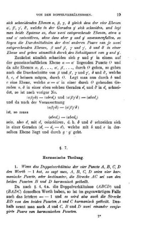 § 7. Harmonische Theilung.