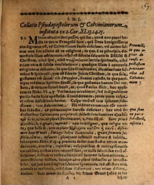 Collatio pseudapostolorum & Calvinianorum : instituta ex 2 Cor. XI, 13. 14. 15, [1]