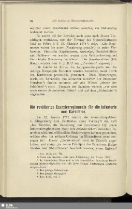 Die revidierten Exerzierreglements für die Infanterie und Kavallerie