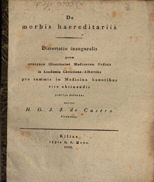 De morbis haereditariis : dissertatio inaug.