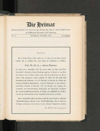 Nachruf: Prof. Dr. h. c. Asmus Petersen