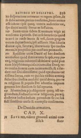 De Davidis armatura. Cap. X.