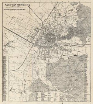 Plan der Stadt Freiburg