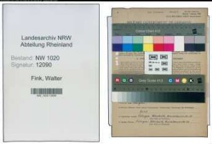 Entnazifizierung Walter Fink , geb. 14.04.1911 (Bueroangestellter)