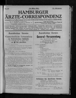 No. 12. 24. März 1918. 21. Jahrgang.
