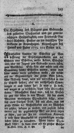 Die Erziehung des Bürgers zum Gebrauche des gesunden Verstandes und zur gemeinnützigen Geschäftigkeit.