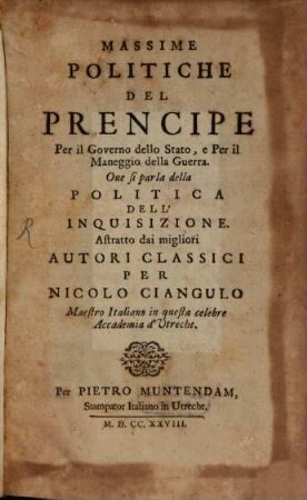 Massime politiche del Prencipe