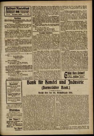 Zweite Ausgabe vom Freitag, den 09. Mai 1919.