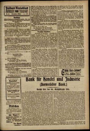 Zweite Ausgabe vom Freitag, den 09. Mai 1919.