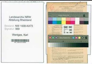 Entnazifizierung Karl Wentges , geb. 16.03.1895 (Kaufmann)