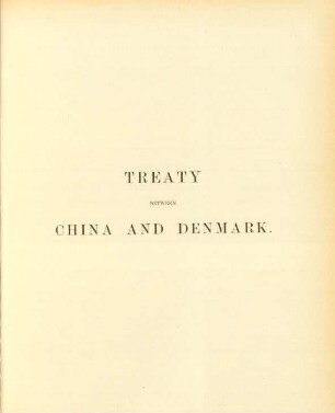 Treaty between China and Denmark