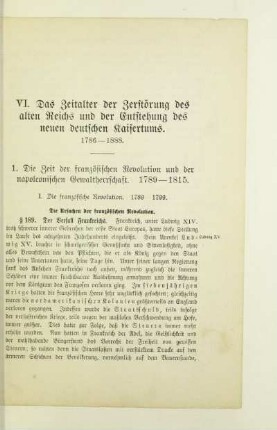 1. Die Zeit der französischen Revolution und der napoleonischen Gewaltherrschaft. 1789-1815