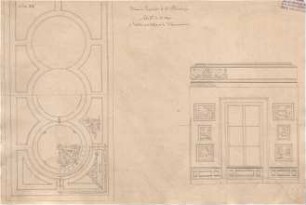 Klenze, Leo von; St. Petersburg (Russland); Eremitage - Saal 1. OG - Plafond u. Tür (Ansicht, Teilansicht)