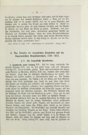 6. Das Zeitalter der französischen Revolution und der Napoleonischen Gewaltherrschaft, 1789-1815