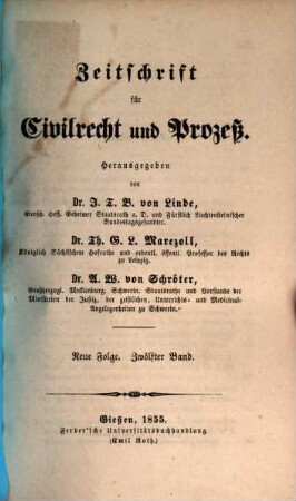 Zeitschrift für Civilrecht und Prozeß. 12, 12. 1855