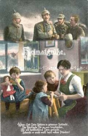 Postkarte der Serie "Heimatgrüße", mit Vers