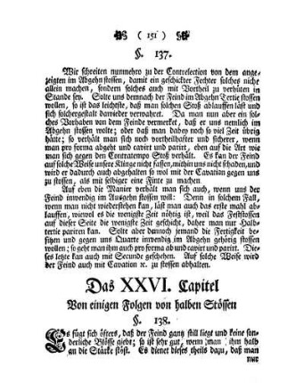 Das XXVI. Capitel Von einigen Folgen von halben Stössen