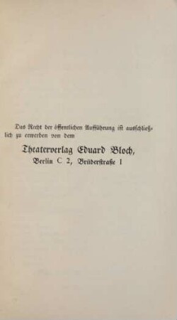 Das Recht der öffentlichen Aufführung ...
