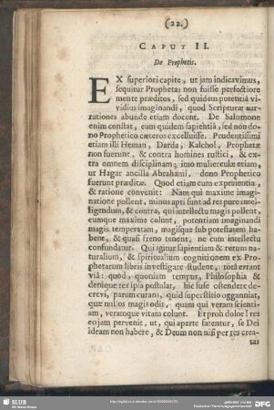 Caput II. De Prophetis