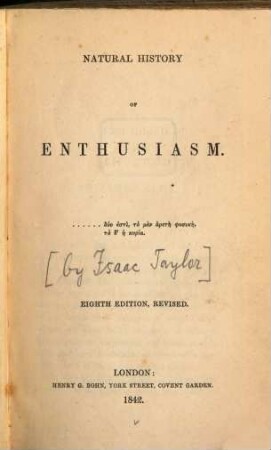 Natural history of enthusiasm