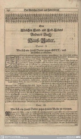 Deß Adelichen Land- und Feld-Lebens Anderes Buch/ Haus-Vatter.